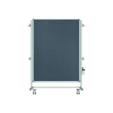 Ghent Partition Mobile 2-Sided Fabric Bulletin Board, 46"H x 34"W, Gray NEX223FFP-91